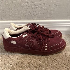 Converse Maroon and White Star Sneakers